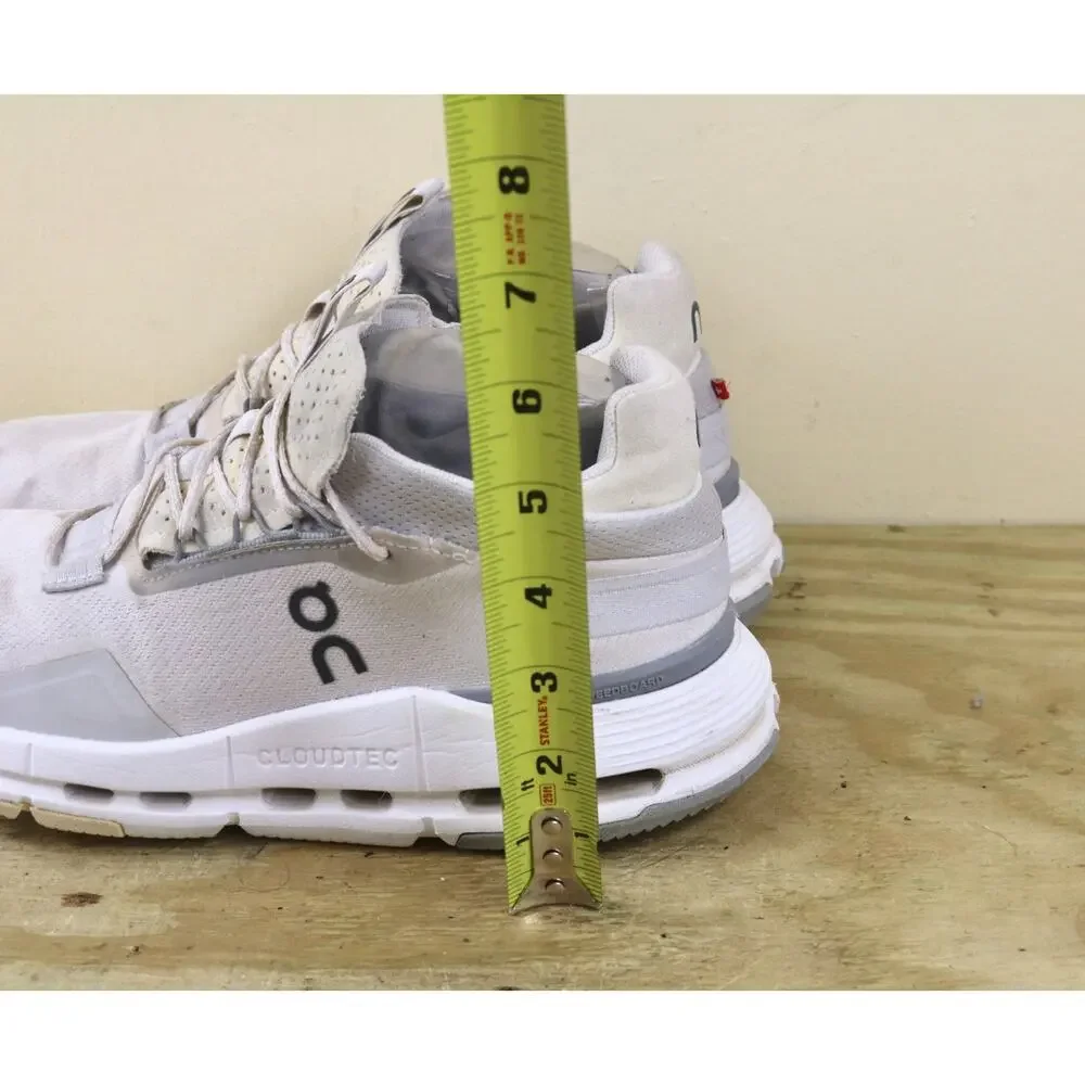 On Cloudnova 2 Womens 7 Beige White Sneakers Running Shoes